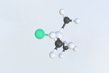 Molecule of chlorotrimethylsilane, isolated molecular model. 3D rendering
