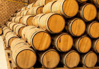 Wine barrels on old cellar