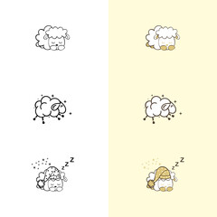 sheep logo icon design. Cute sheep. vector illustration.