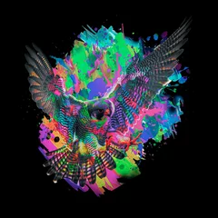 Poster eagle with creative abstract elements on colorful background © reznik_val