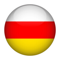 South Ossetia 3D Rounded Country Flag button Icon