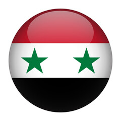 Syria 3D Rounded Country Flag button Icon