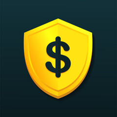 Fototapeta premium Shield with dollar icon. Illustration vector