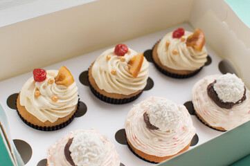 cupcakes, sweets on the table