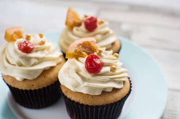 cupcakes, sweets on the table