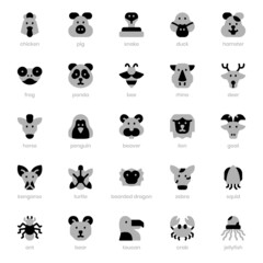 Animal icon pack for your website design, logo, app, UI. Animal icon duo tone design. Vector graphics illustration and editable stroke.