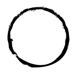 Watercolor black circle on white as background. Vector