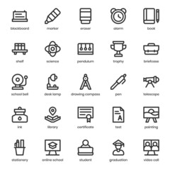 Education icon pack for your website design, logo, app, UI. Education icon outline design. Vector graphics illustration and editable stroke.