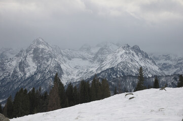 Fototapeta na wymiar Tatra mountains in winter, Europe