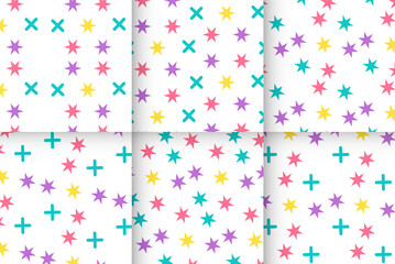 Abstract colorful Memphis pattern design background.