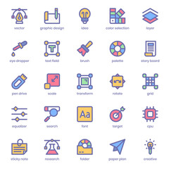 Design Thinking icon pack for your website design, logo, app, UI. Design Thinking icon lineal color design. Vector graphics illustration and editable stroke.