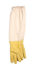 Modern protective gloves isolated on white. Safety equipment