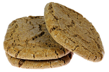 Dutch speculoos cookies isolated on white background