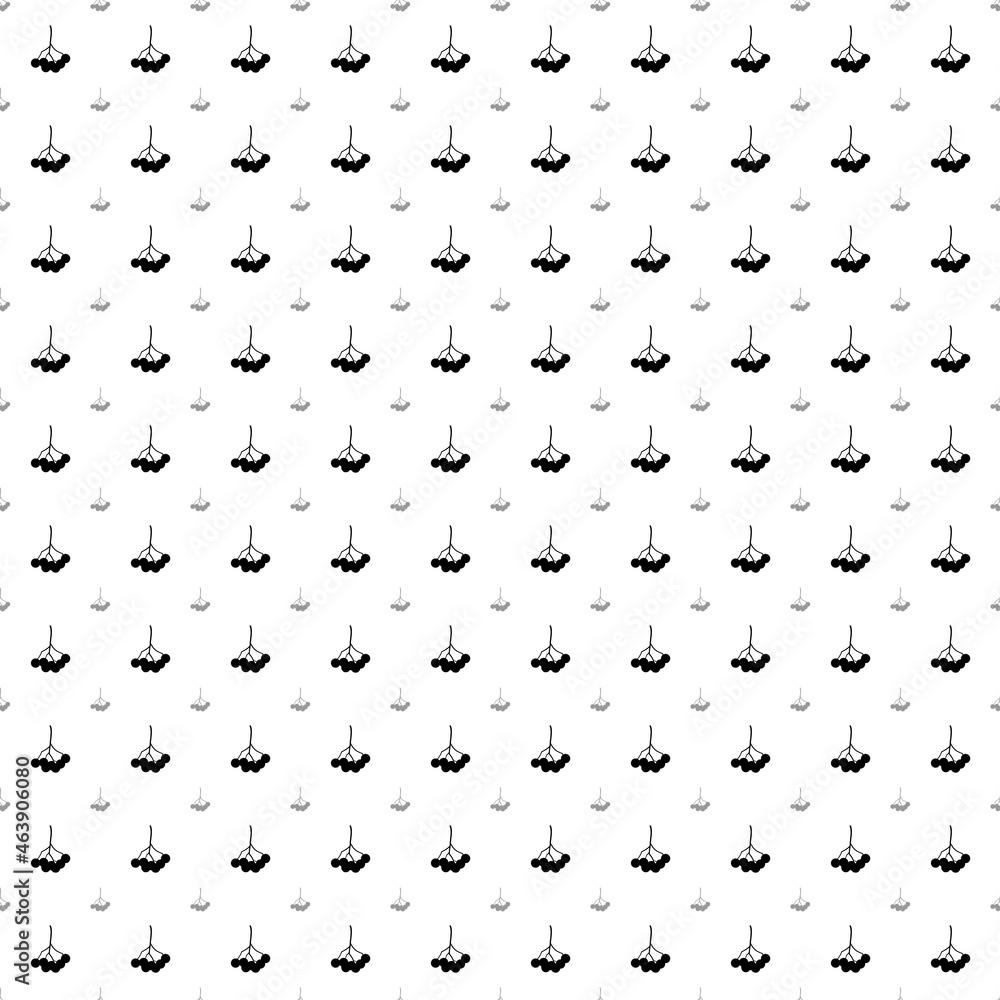 Poster Square seamless background pattern from black rowan berrys are different sizes and opacity. The pattern is evenly filled. Vector illustration on white background