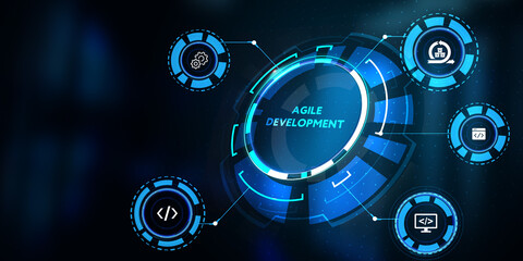 Obraz na płótnie Canvas Business, Technology, Internet and network concept. Agile Software Development.3d illustration