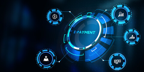 E-payment. Digital money online banking financial technology concept. 3d illustration