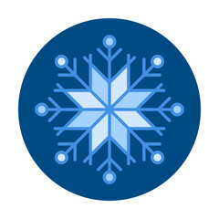 Snowflake linear icon. Sign of blue snowflake for xmas symbol, new year decoration, Christmas web banner. Vector icon ice, snow emblem. Festive winter season logotype. Minimalist flat illustration.