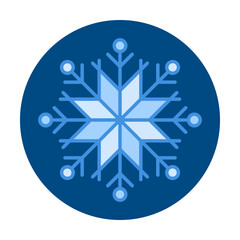 Snowflake linear icon. Sign of blue snowflake for xmas symbol, new year decoration, Christmas web banner. Vector icon ice, snow emblem. Festive winter season logotype. Minimalist flat illustration.