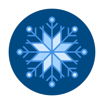 Snowflake linear icon. Sign of blue snowflake for xmas symbol, new year decoration, Christmas web banner. Vector icon ice, snow emblem. Festive winter season logotype. Minimalist flat illustration.