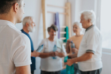 Obraz premium Exercising during senior classes