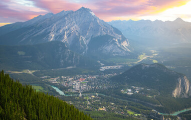 Sunrise over the mountain village