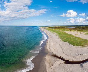 White sandy beaches and vibrant green water