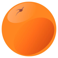 Simple fresh fruit orange icon on the white background. Vector illustration.