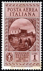 Postage stamps of the Italy. Stamp printed in the Italy. Stamp printed by Italy.