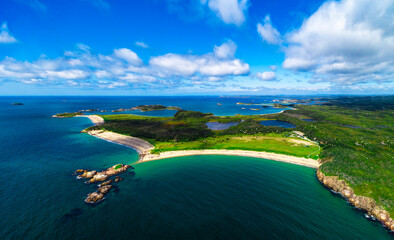 White sandy beaches and vibrant blue water