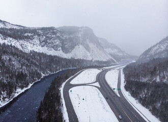 Winter snowfall in the valley