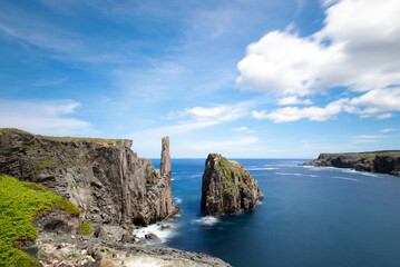 Sea stack on a beautiful blue day