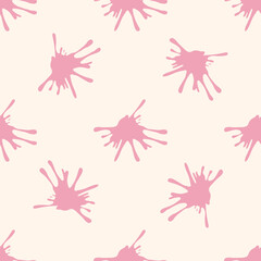 Cute seamless pattern for children's party, pink drops of ice cream. Vector endless background.