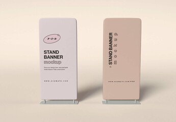 Two Stand Banners Mockup