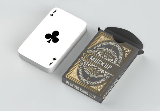 Box with Playing Cards Mockup
