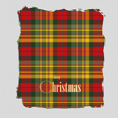 Christmas unusial card with tartan design