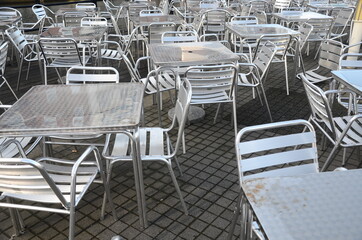 hospitality industry, empty restaurant, closed, social distancing, covid19, pandemic