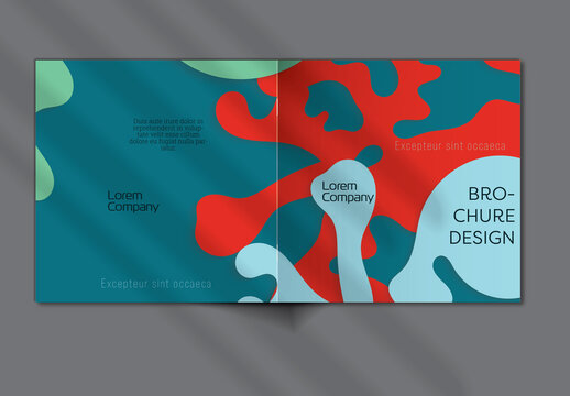 Brochure Cover Layouts with Paper Cut Wavy Overlapping Shapes