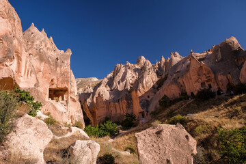 Fototapeta premium Zelve Open Air Museum. Carved Rooms in Zelve Valley, Cappadocia, Turkey