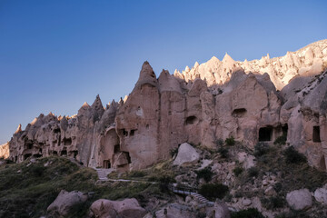 Fototapeta na wymiar Zelve Open Air Museum. Carved Rooms in Zelve Valley, Cappadocia, Turkey