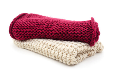 Knitted scarves warm.