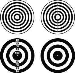 Bullseye Targets With and Without Numbers - Graphic Set