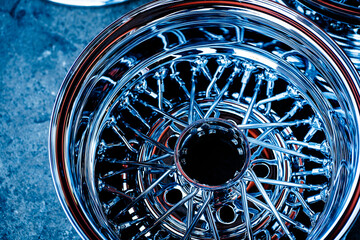 blue and white wheel