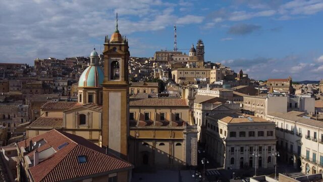 orbiting counter clockwise around piazza in Caltagirone Sicily