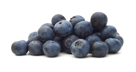 Blueberries on white background