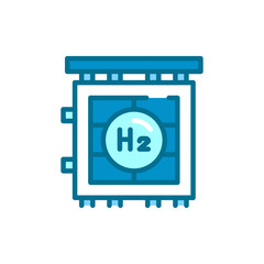 H2 color line icon. Hydrogen energy. Isolated vector element.