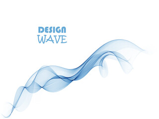 Abstract vector background, transparent waved lines for brochure, website, flyer design. Blue smoke wave.