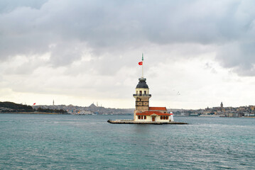 Fototapeta na wymiar Istanbul. Maiden's Tower. Turkey. Sea