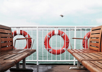 View from the ferry. Sea travel