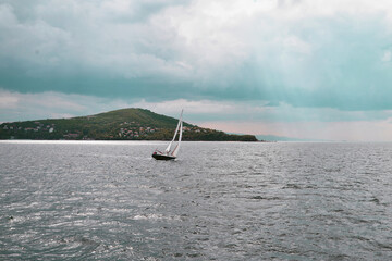 Princes' Islands. Turkey. Yacht at sea.