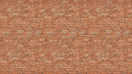 old red brick wall background, wide panorama